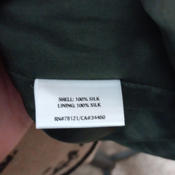 Eileen Fisher Green Embroidered Sequins Silk Jacket Size Medium NWT - Picture 6 of 10